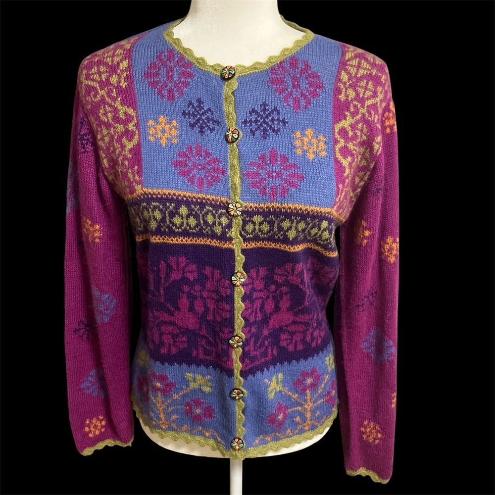 Gorgeous Vibrant Multicolor Alpaca Imports Cardigan